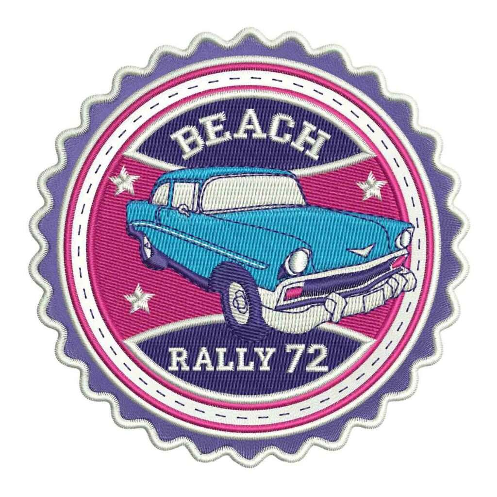 BEACH RALLY CAR (2 sizes) - Digi Embroidery