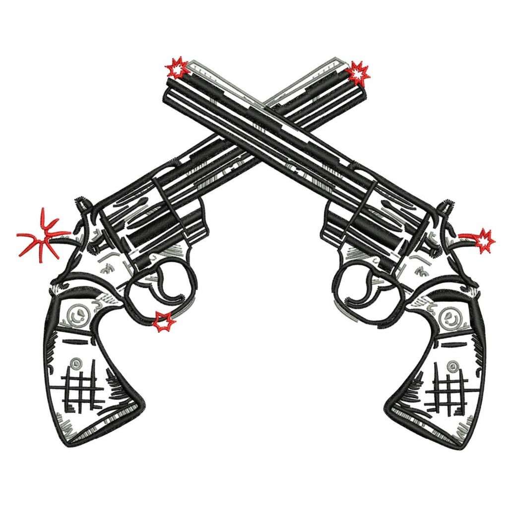 DOUBLE GUN (2 sizes) - Digi Embroidery