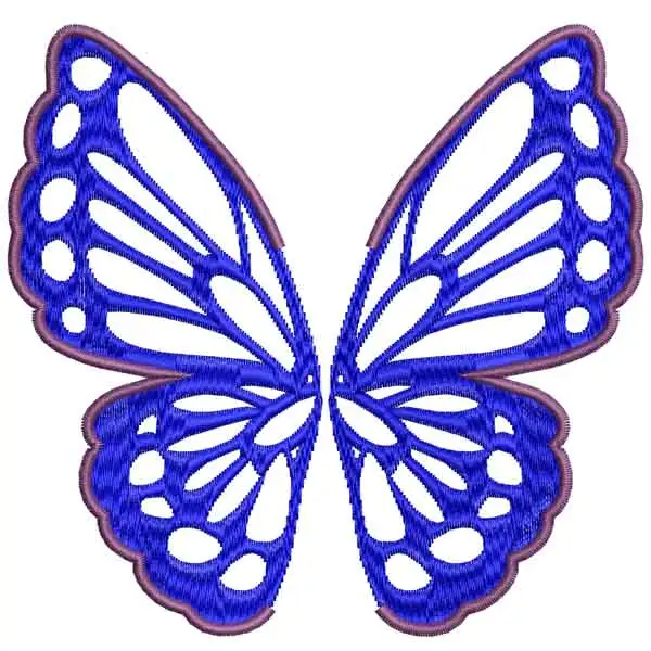 Digitised Butterfly in Blue Stitch