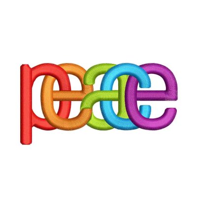 #08 PEACE logo digitizing for embroidery
